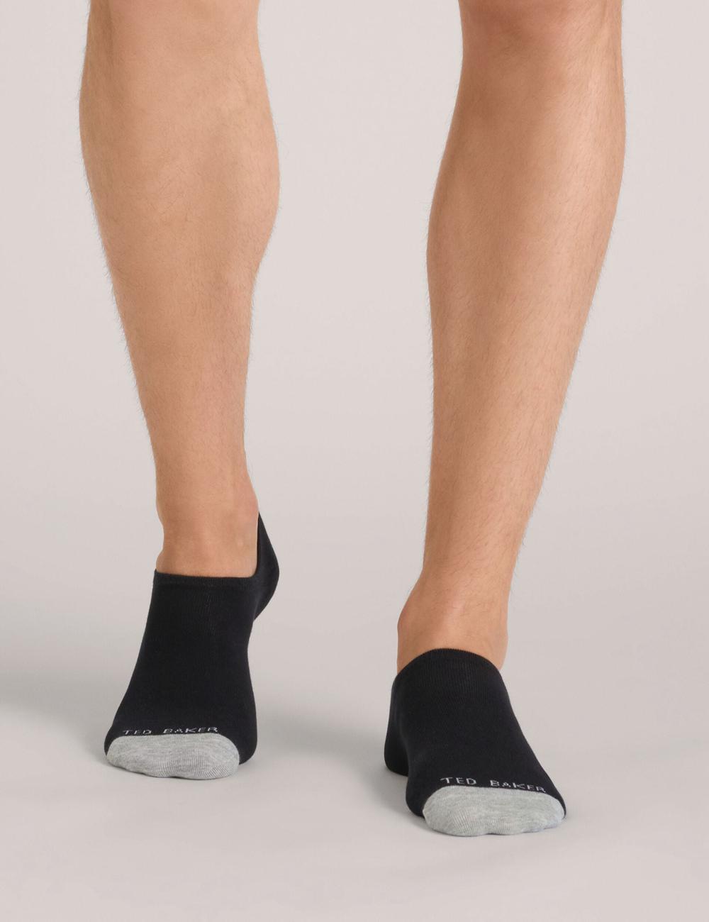 Black Ted Baker 3 Pack Branded Liner Trainer Men Socks | Ireland  8074-VUZHJ