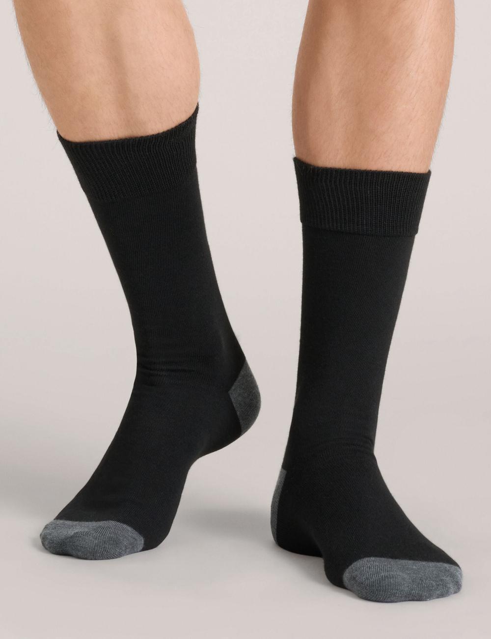 Black Ted Baker 6 Pack Contrast Heel Toe Crew Men Socks | Ireland  2037-IAUTZ
