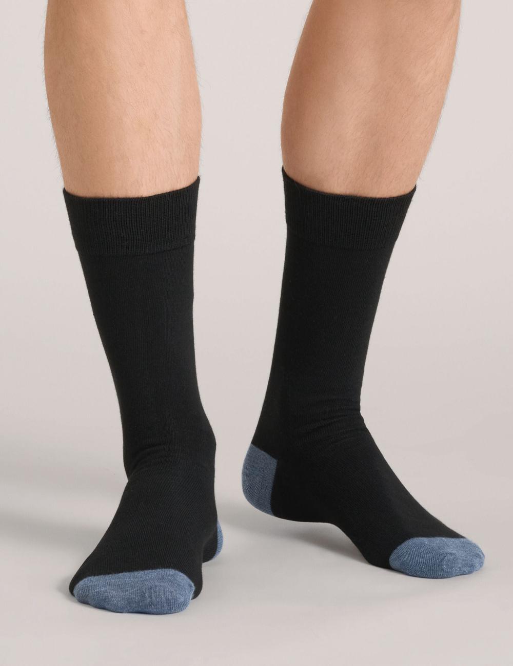 Black Ted Baker 6 Pack Contrast Heel Toe Crew Men Socks | Ireland  2037-IAUTZ