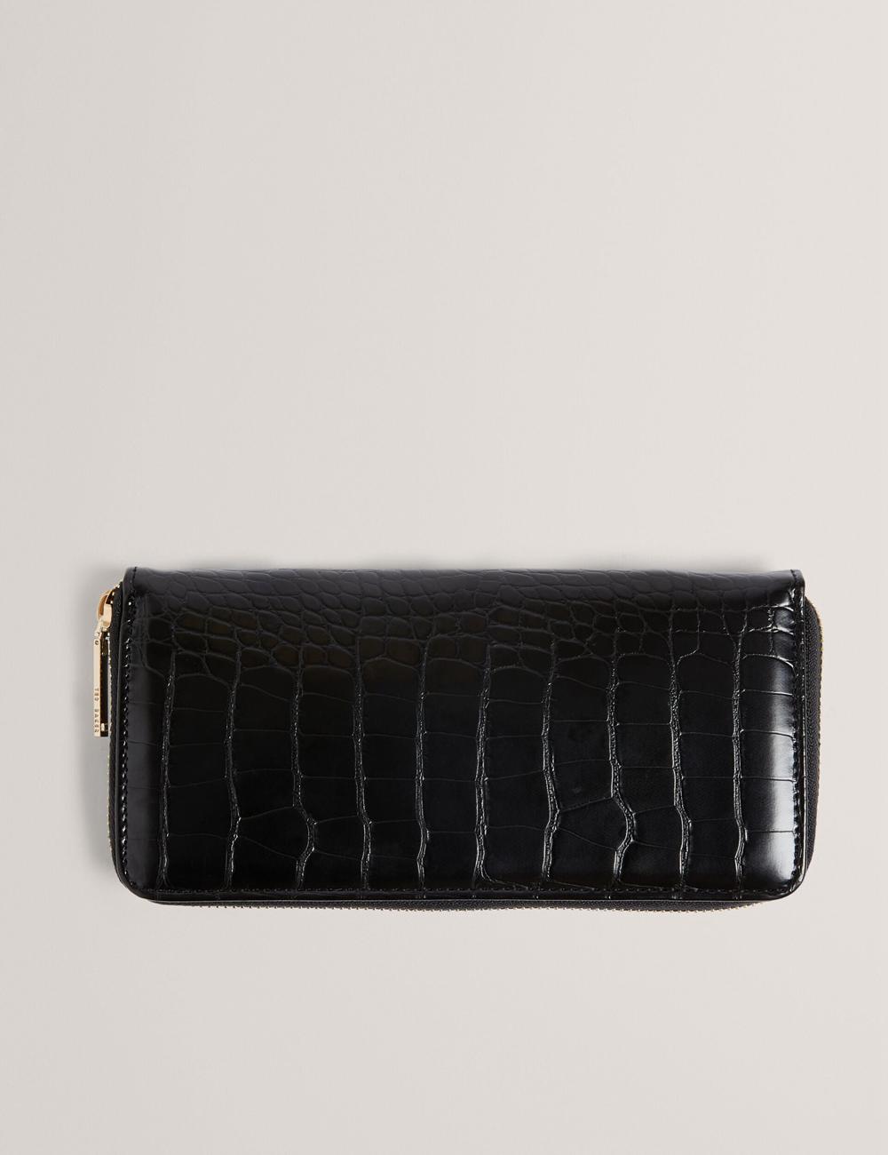 Black Ted Baker ABBYYI - Croc Effect Slim Travel Jewellery Case Women Wash Bags | Ireland  2875-SBNMQ
