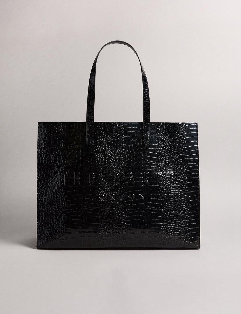 Black Ted Baker ALLICON - Wide Croc Effect Icon Women Tote Bags | Ireland  6872-ZPJNU