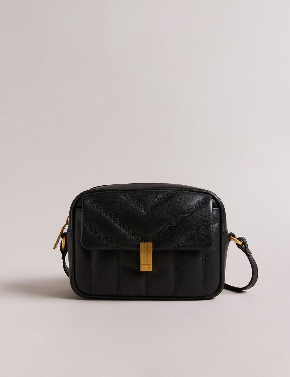 Black Ted Baker AYALILY - Quilted Leather Camera With Front Pocket Women Camera Bag | Ireland  0237-LNIXD
