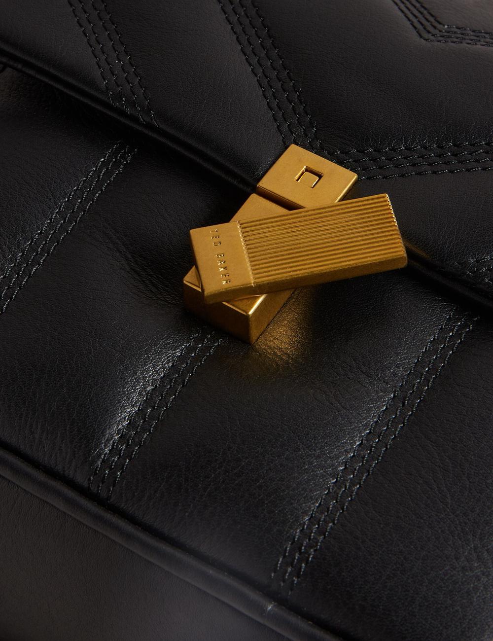 Black Ted Baker AYALILY - Quilted Leather Camera With Front Pocket Women Camera Bag | Ireland  0237-LNIXD