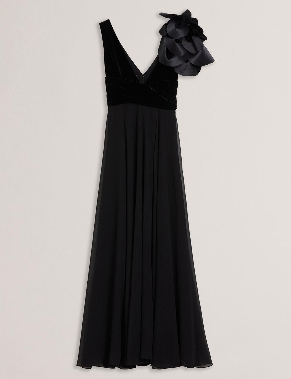 Black Ted Baker BEIRA - Corsage Plunge Neck Sleeveless Women Maxi Dresses | Ireland  4105-SECDK