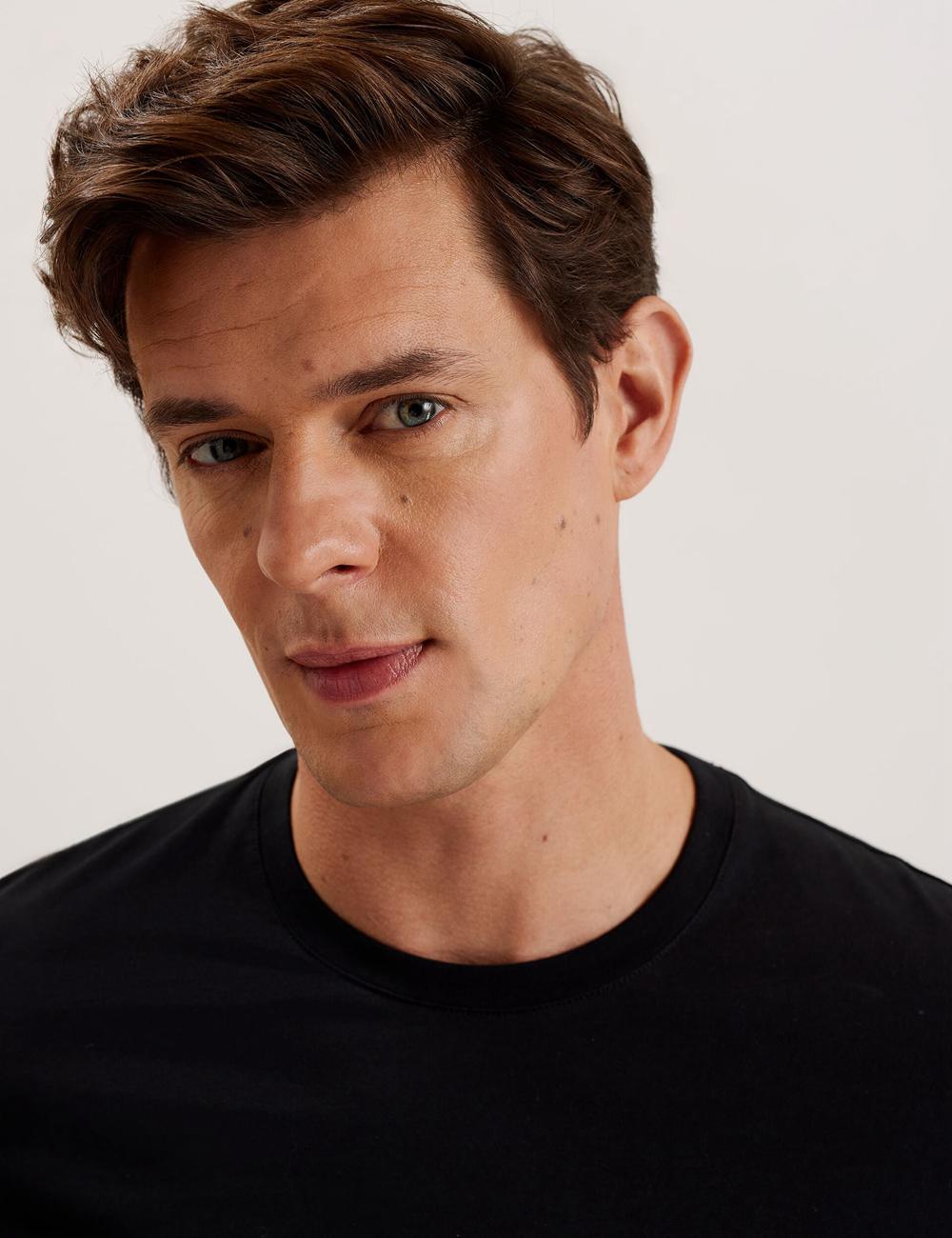 Black Ted Baker BEXLI - Regular Fit Long Sleeve Cotton Men T-Shirts | Ireland  0314-XUKPZ