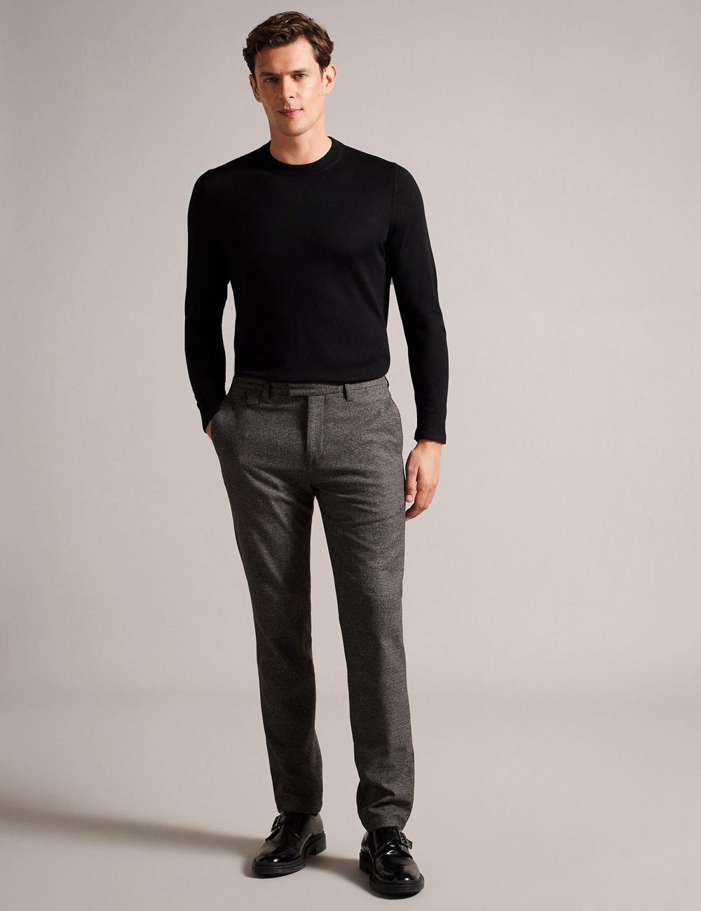 Black Ted Baker CARNBY - Pure Wool Crew Neck Men Jumpers | Ireland  8965-ZAIKJ