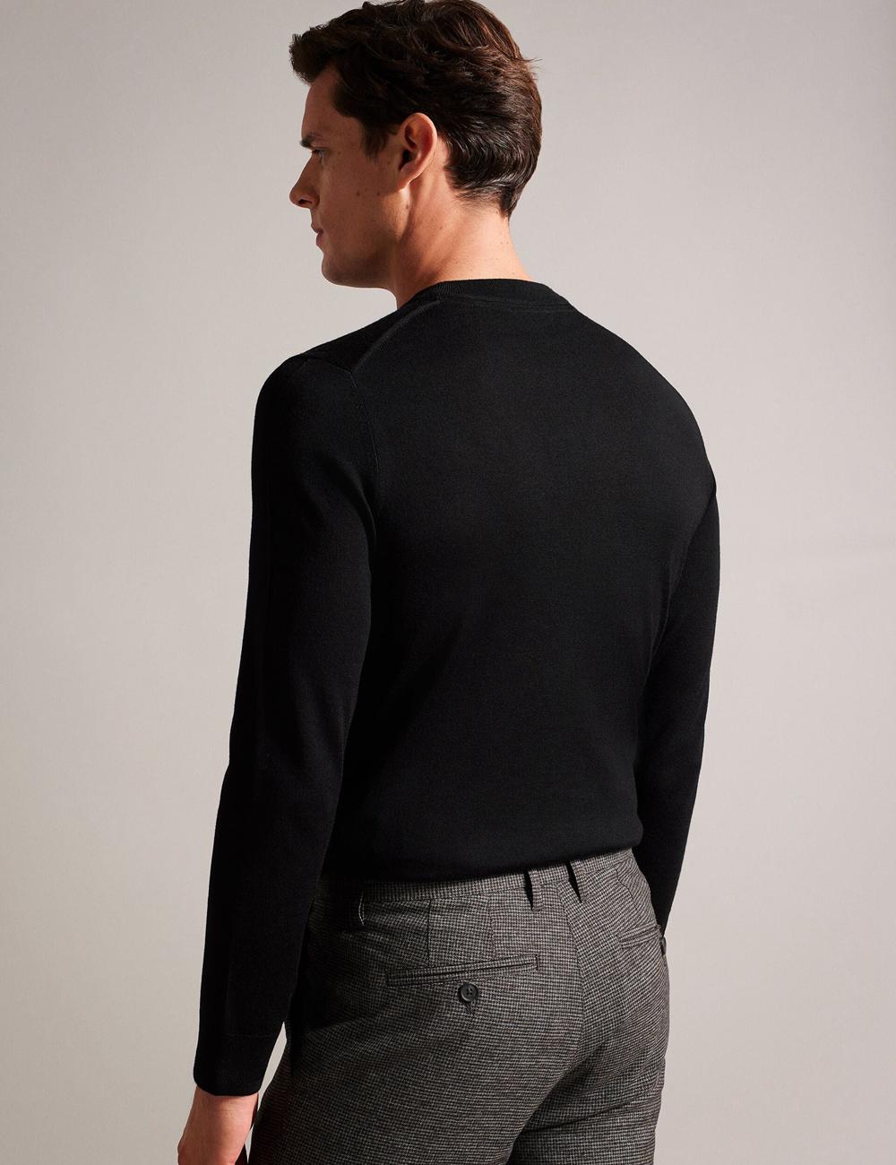Black Ted Baker CARNBY - Pure Wool Crew Neck Men Jumpers | Ireland  8965-ZAIKJ