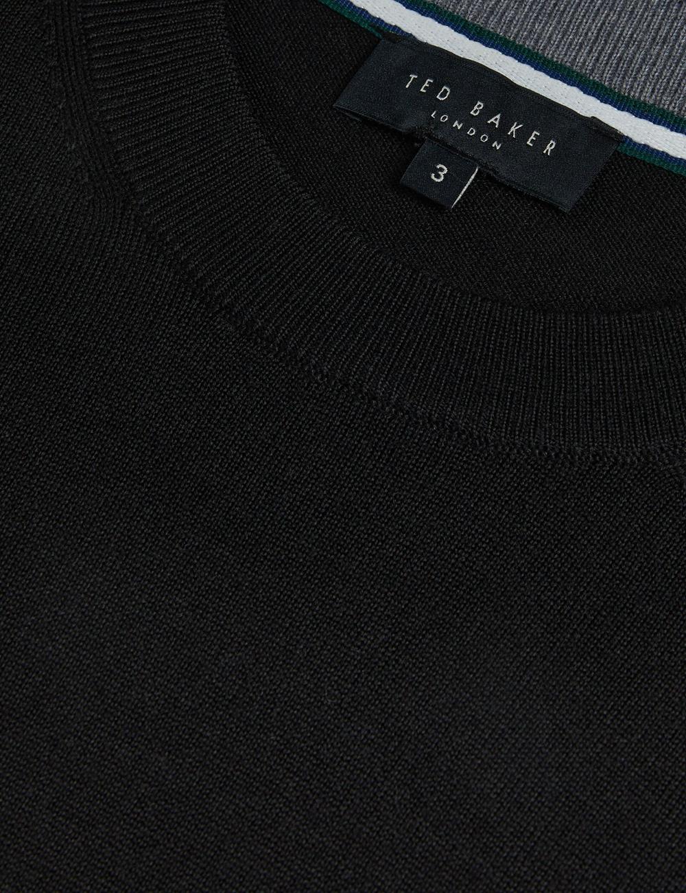 Black Ted Baker CARNBY - Pure Wool Crew Neck Men Jumpers | Ireland  8965-ZAIKJ
