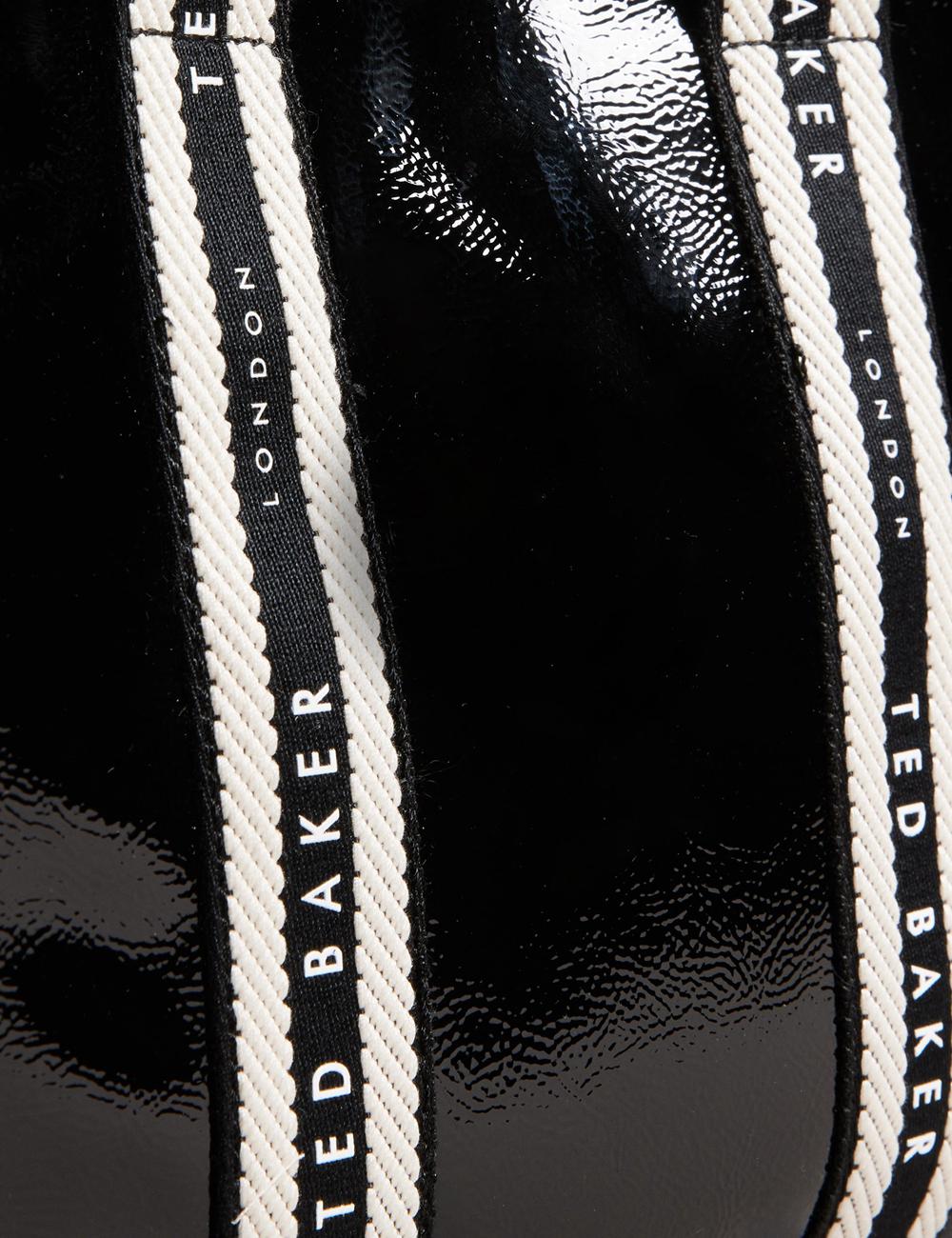 Black Ted Baker CELIANE - Branded Webbing Patent Small Women Tote Bags | Ireland  2097-GAEBV