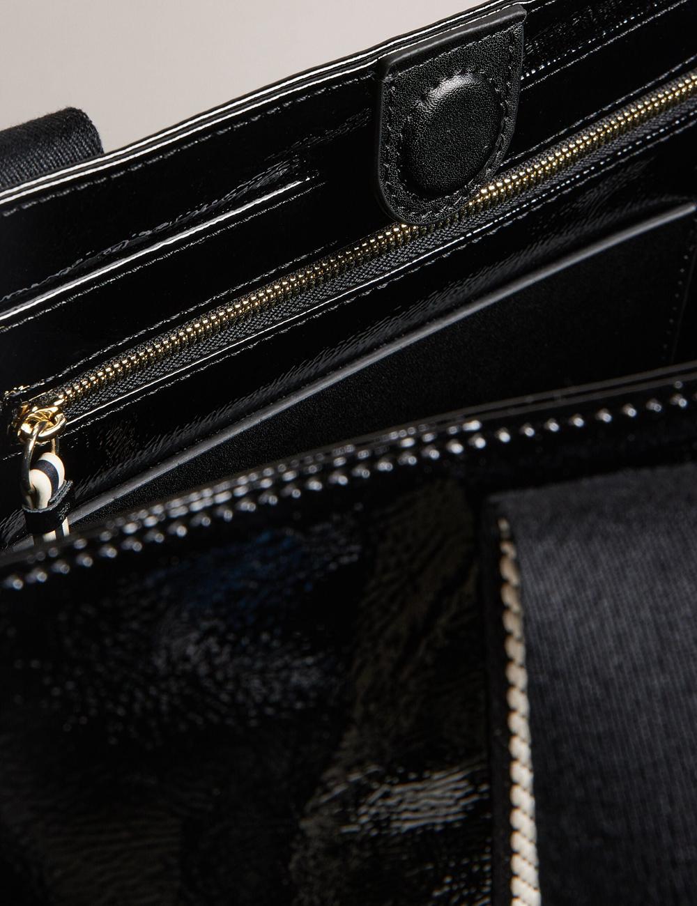 Black Ted Baker CELINIE - Branded Webbing Faux Leather Women Tote Bags | Ireland  2398-EZWDK