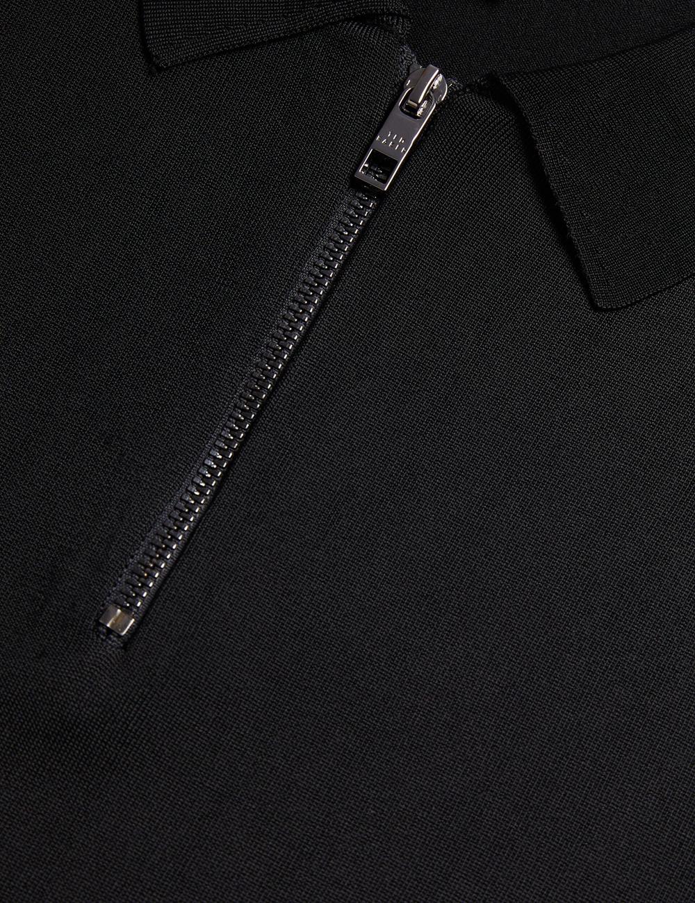 Black Ted Baker DALDIN - Zip Collar Stretch Knit Men Jumpers | Ireland  6417-BQRUI
