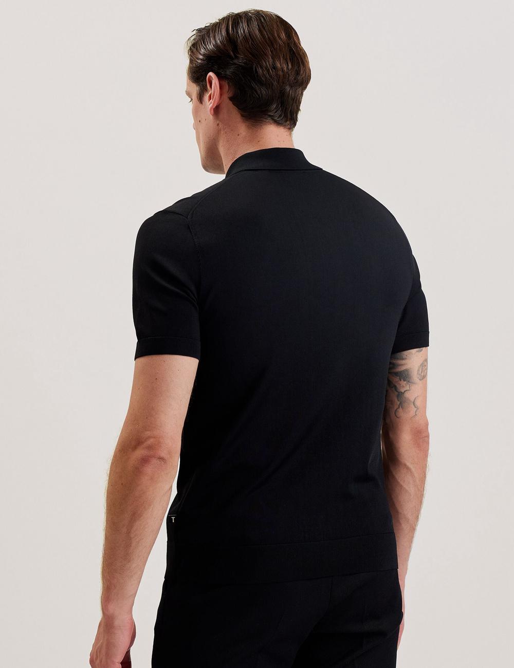 Black Ted Baker DALDIN - Zip Collar Stretch Knit Men Jumpers | Ireland  6417-BQRUI