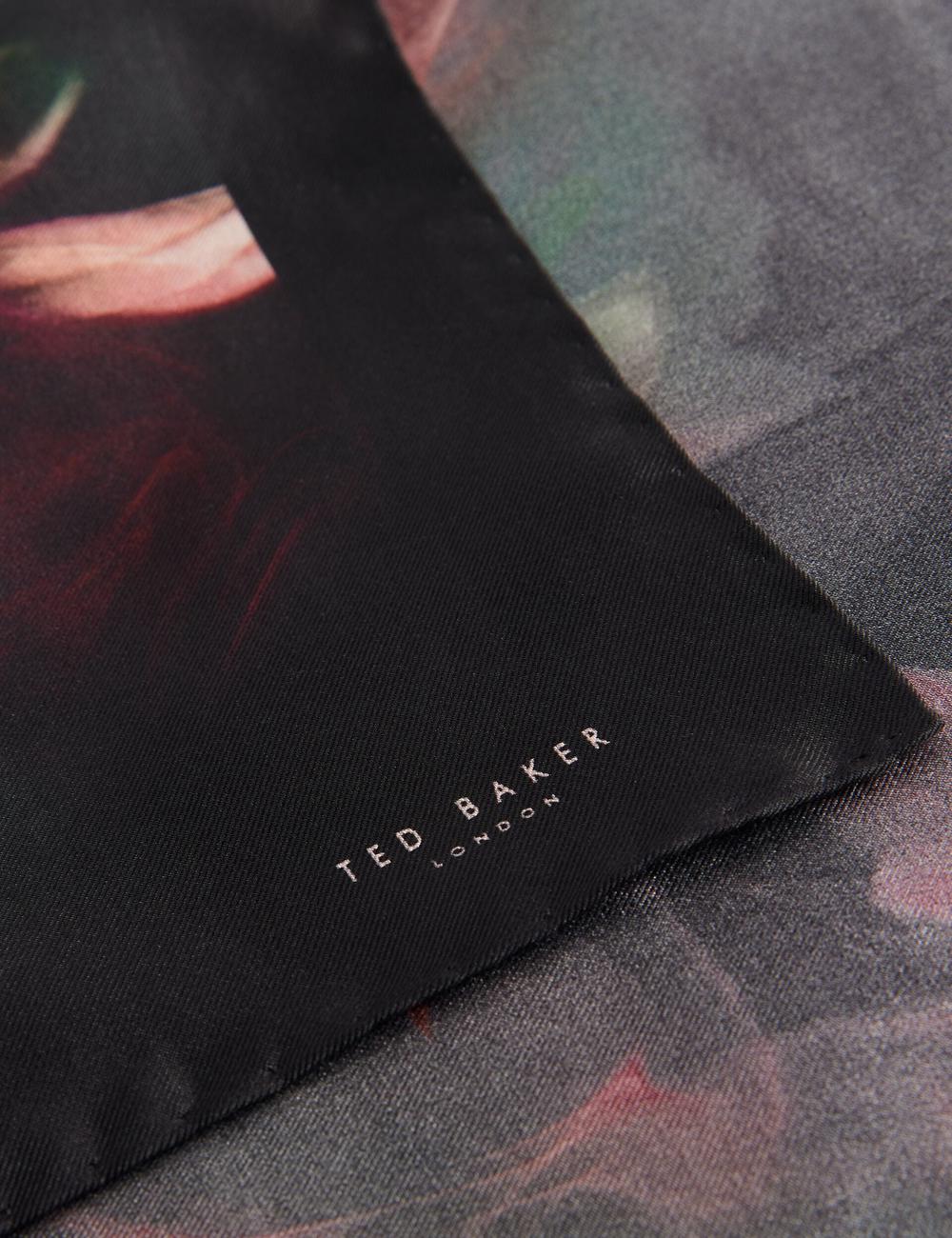 Black Ted Baker DALLASE - Smokey Floral Print Silk Pocket Men Pocket Squares | Ireland  4169-PKLCT
