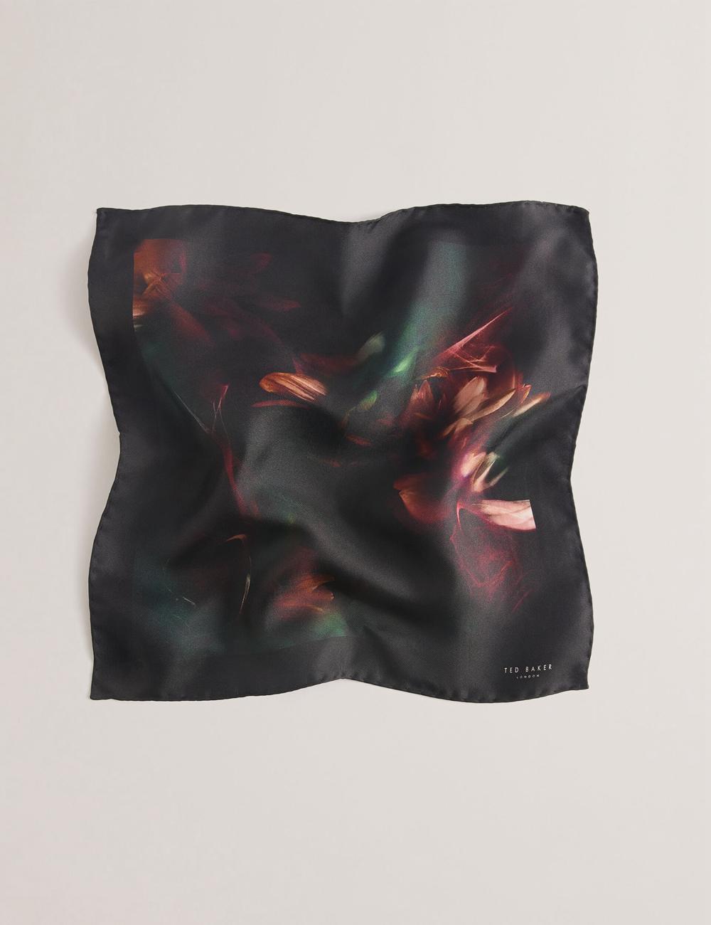 Black Ted Baker DALLASE - Smokey Floral Print Silk Pocket Men Pocket Squares | Ireland  4169-PKLCT