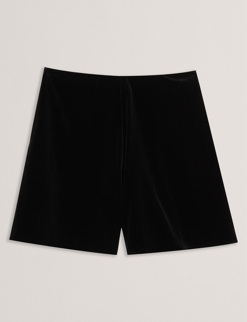 Black Ted Baker DURVLA - Velvet High Waisted Wide Leg Women Shorts | Ireland  5486-ZLSOD