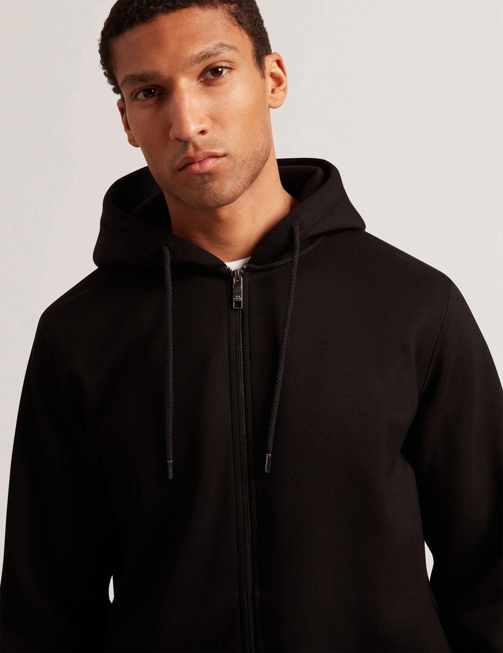 Black Ted Baker EPIO - Zip Through Neoprene Men Hoodies | Ireland  9205-XNBMG