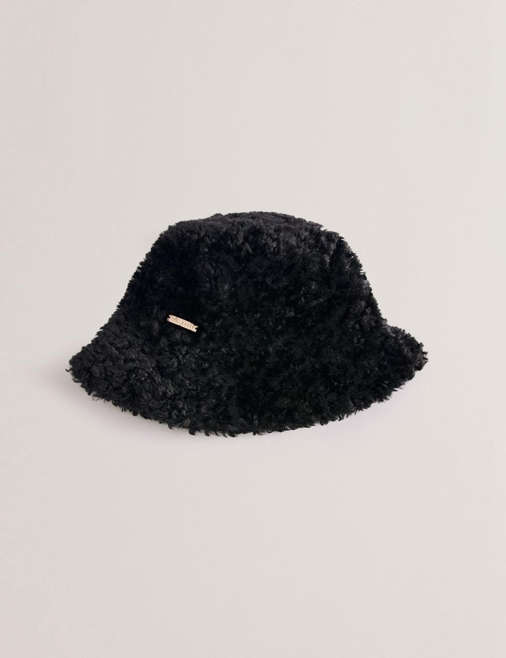 Black Ted Baker FLUFFYI - Faux Shearling Wide Brim Women Bucket Hats | Ireland  2359-EDBUH