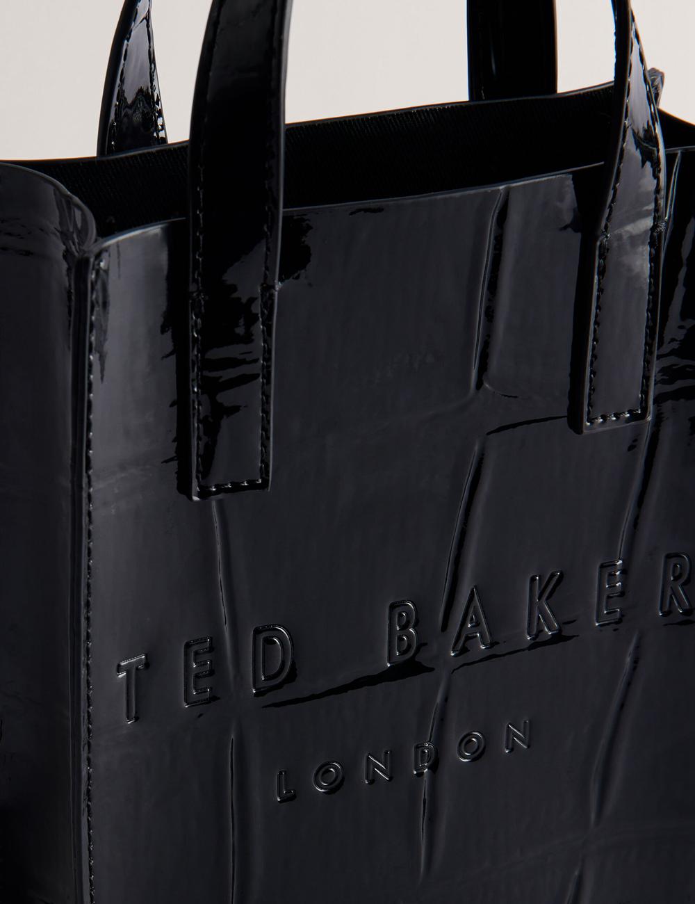 Black Ted Baker GATOCON - Mini Croc Effect Patent Women Tote Bags | Ireland  8735-KXRHM