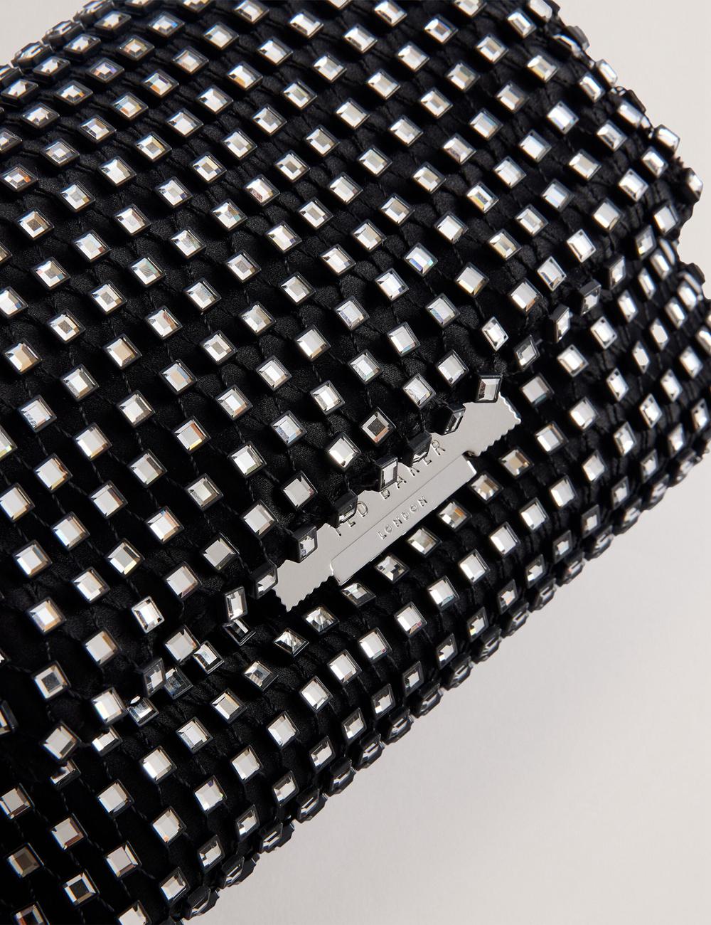 Black Ted Baker GLITSZI - Crystal Cage Mini Women Crossbody Bags | Ireland  2034-RSTWD