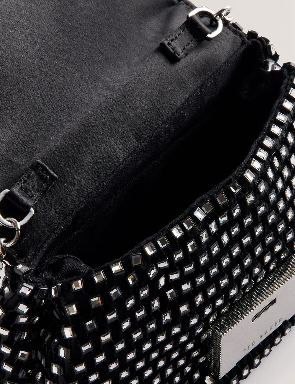 Black Ted Baker GLITSZI - Crystal Cage Mini Women Crossbody Bags | Ireland  2034-RSTWD