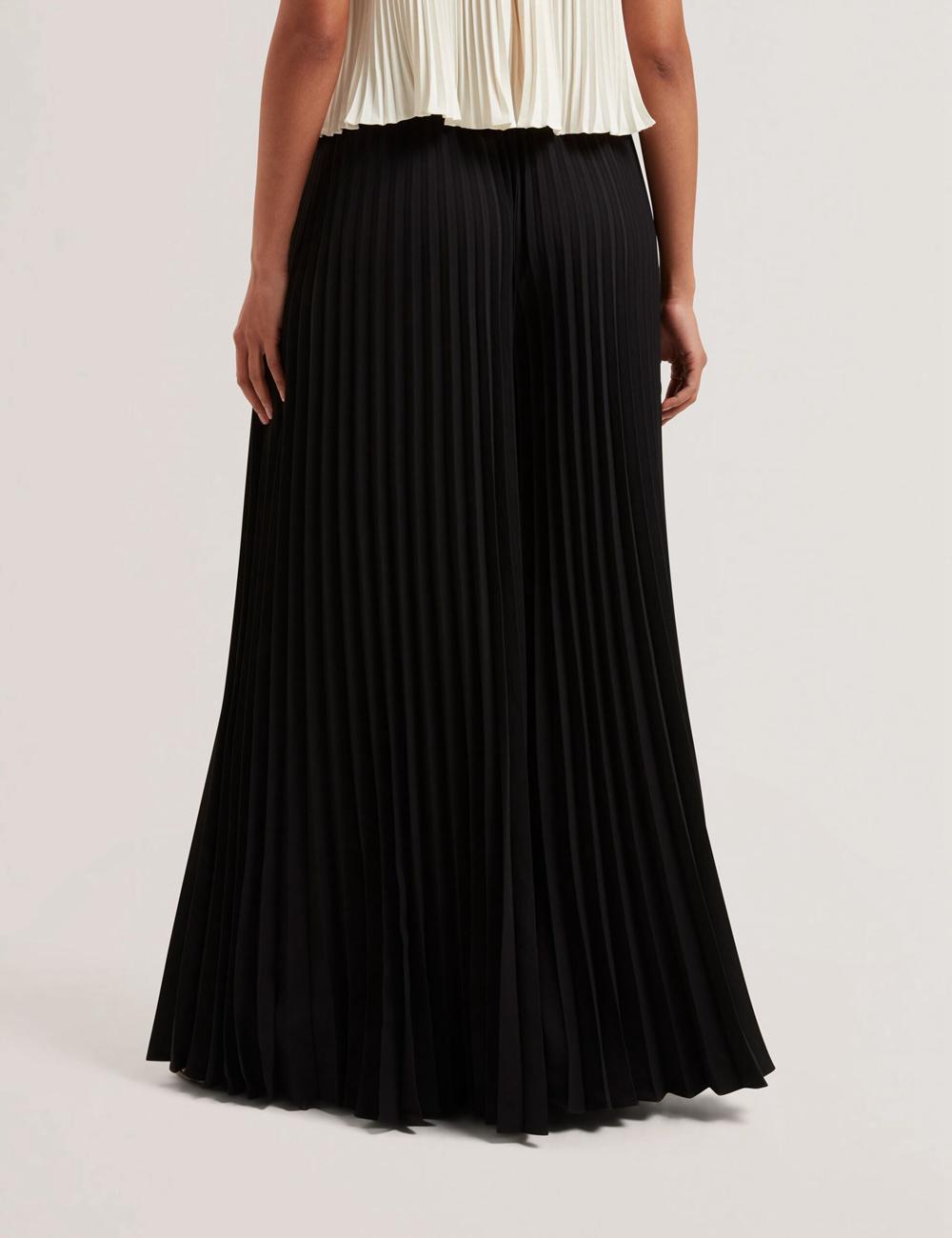 Black Ted Baker HARYX - Pleated Wide Leg Palazzo Women Trousers | Ireland  2158-UCKGV