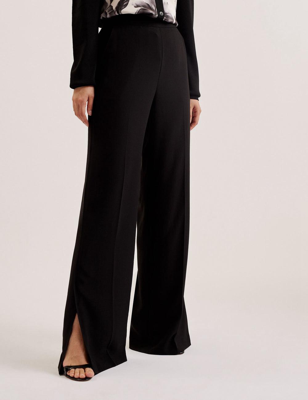 Black Ted Baker INUT - Tailored High Waist Wide Leg Women Trousers | Ireland  0426-YDHBI