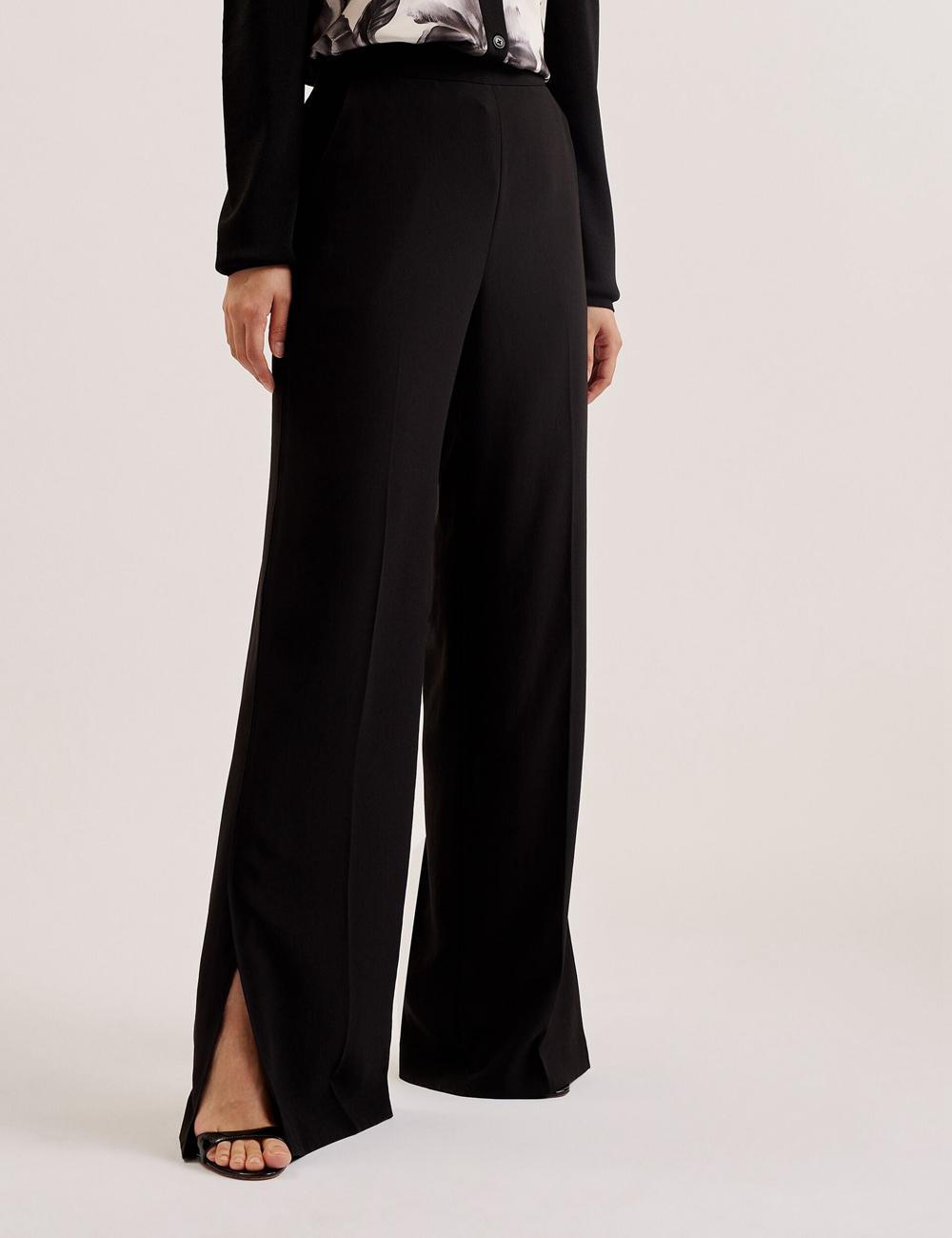 Black Ted Baker INUT - Tailored High Waist Wide Leg Women Trousers | Ireland  0426-YDHBI