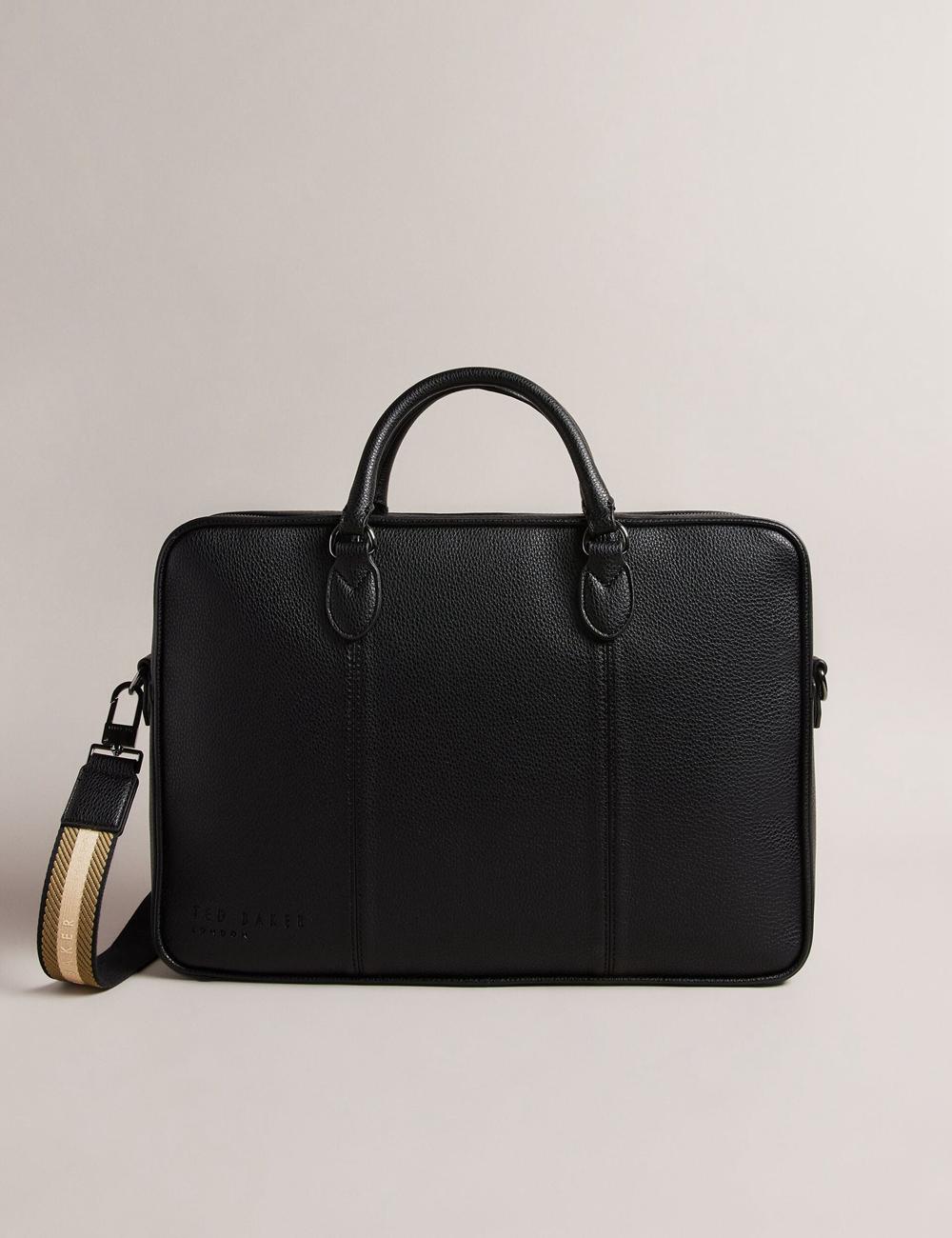Black Ted Baker KADEN - Branded Webbing PU Leather Document Men Shoulder Bags | Ireland  4138-LFIJY