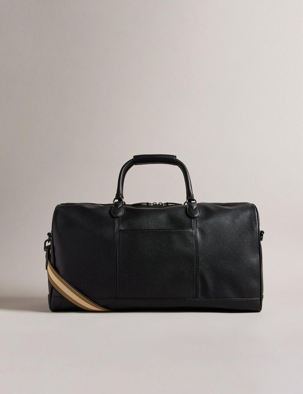 Black Ted Baker KALVIN - Webbing Faux Leather Men Holdall Bags | Ireland  9168-OEVAD