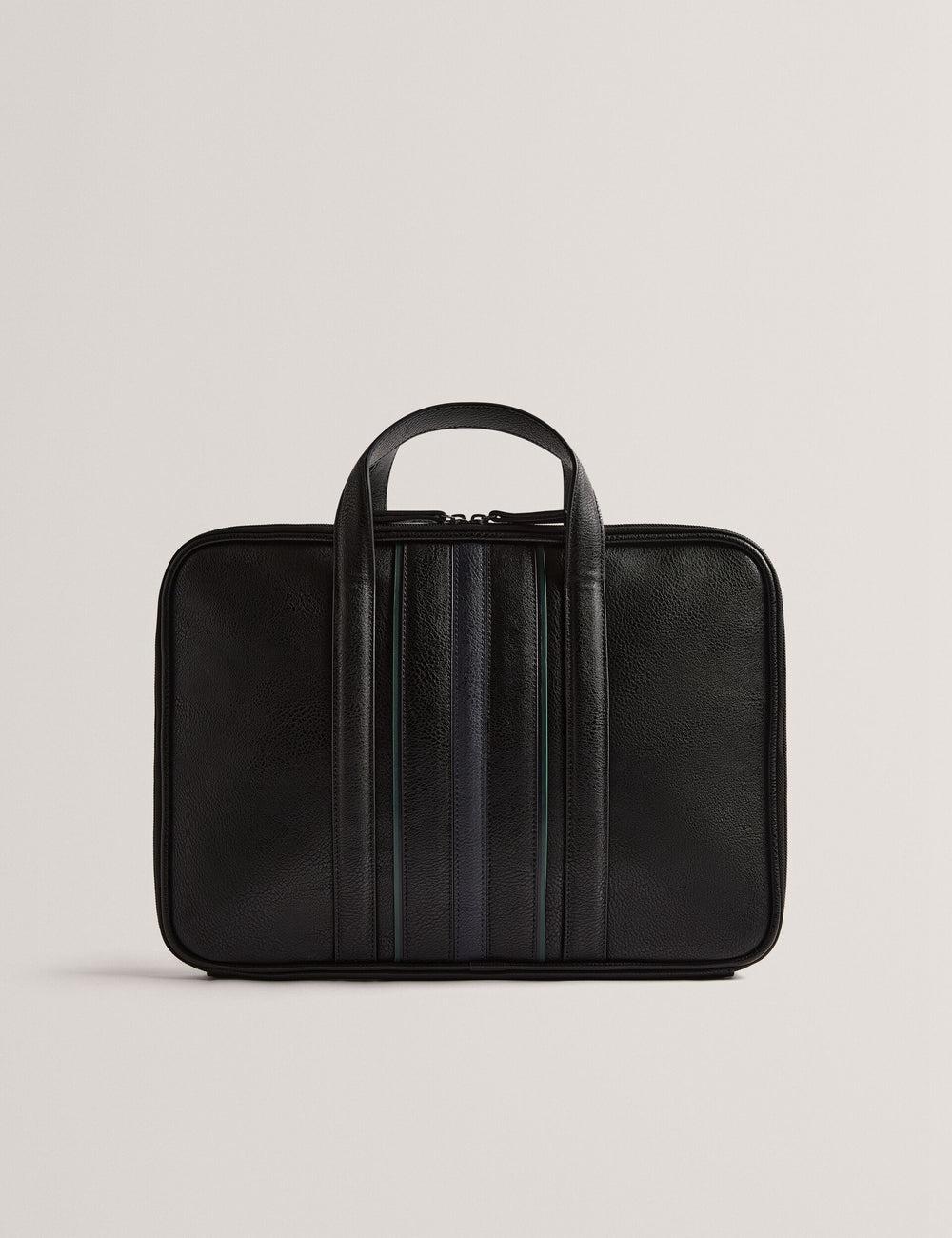 Black Ted Baker KEDRIK - Stripe Detail Faux Leather Men Document Bags | Ireland  8503-QSWNJ