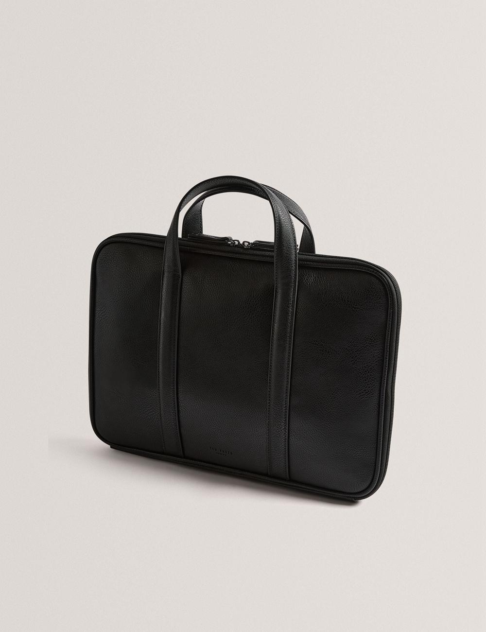 Black Ted Baker KEDRIK - Stripe Detail Faux Leather Men Document Bags | Ireland  8503-QSWNJ