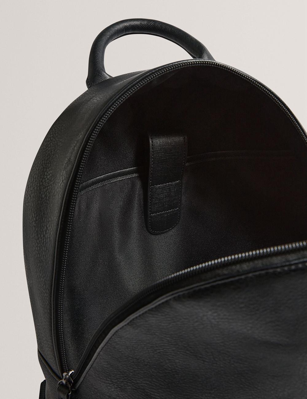 Black Ted Baker KEIIGAN - Striped Panel PU Reporter Men Backpacks | Ireland  2540-METIU