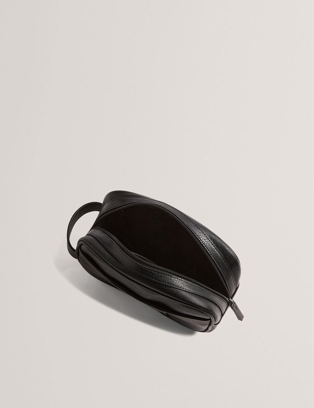 Black Ted Baker KEILAB - Faux Leather Striped Panel Men Wash Bags | Ireland  0587-FVZKI