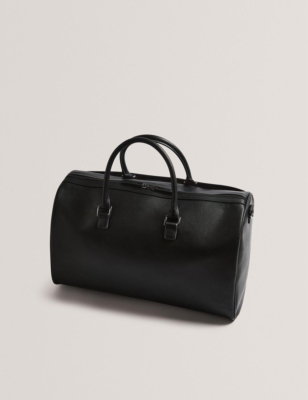 Black Ted Baker KELVIN - Striped Panel Faux Leather Men Holdall Bags | Ireland  7409-EZMTK