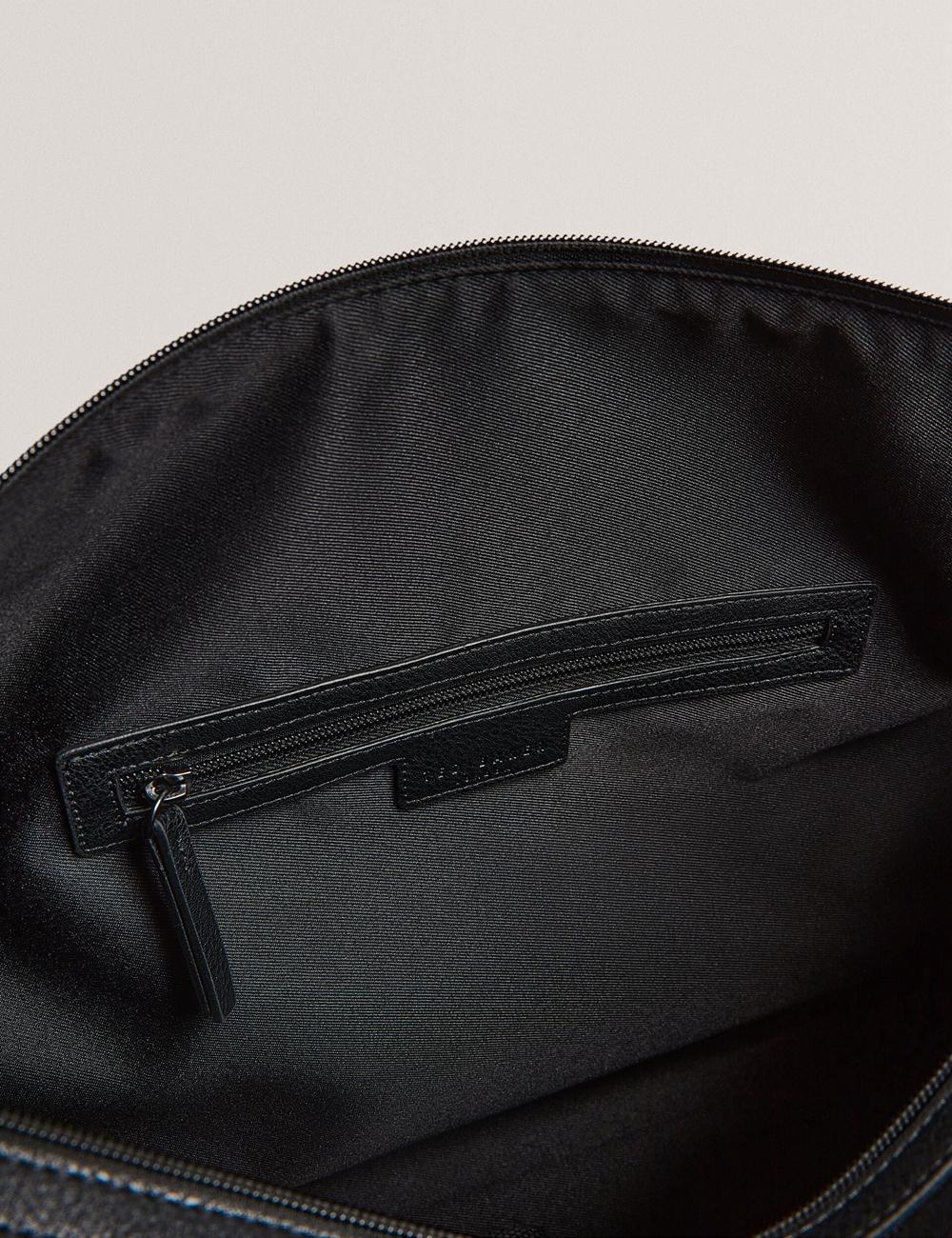 Black Ted Baker KELVIN - Striped Panel Faux Leather Men Holdall Bags | Ireland  7409-EZMTK