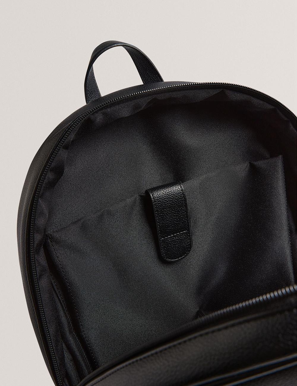 Black Ted Baker KEVIIN - Faux Leather Striped Panel Men Backpacks | Ireland  3194-AIYKW