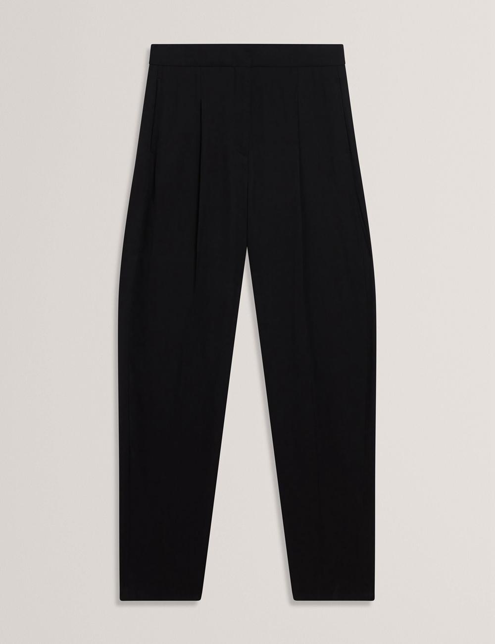 Black Ted Baker KIOLLI - Wool Blend Barrel Leg Tailored Women Trousers | Ireland  2583-XOWJC