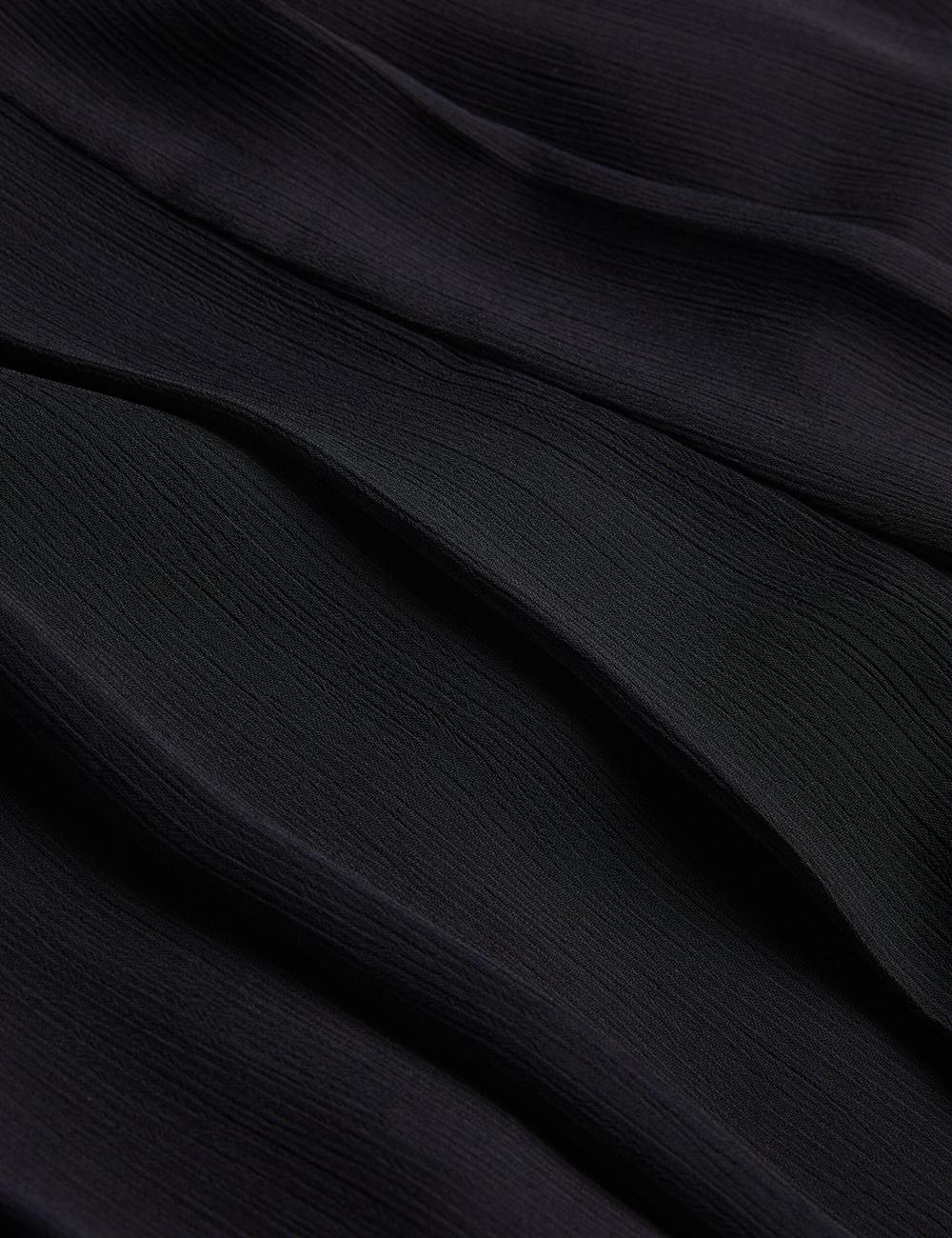 Black Ted Baker KOKUTO - Chiffon Pleated Wide Leg Palazzo Women Trousers | Ireland  2614-MTDEA