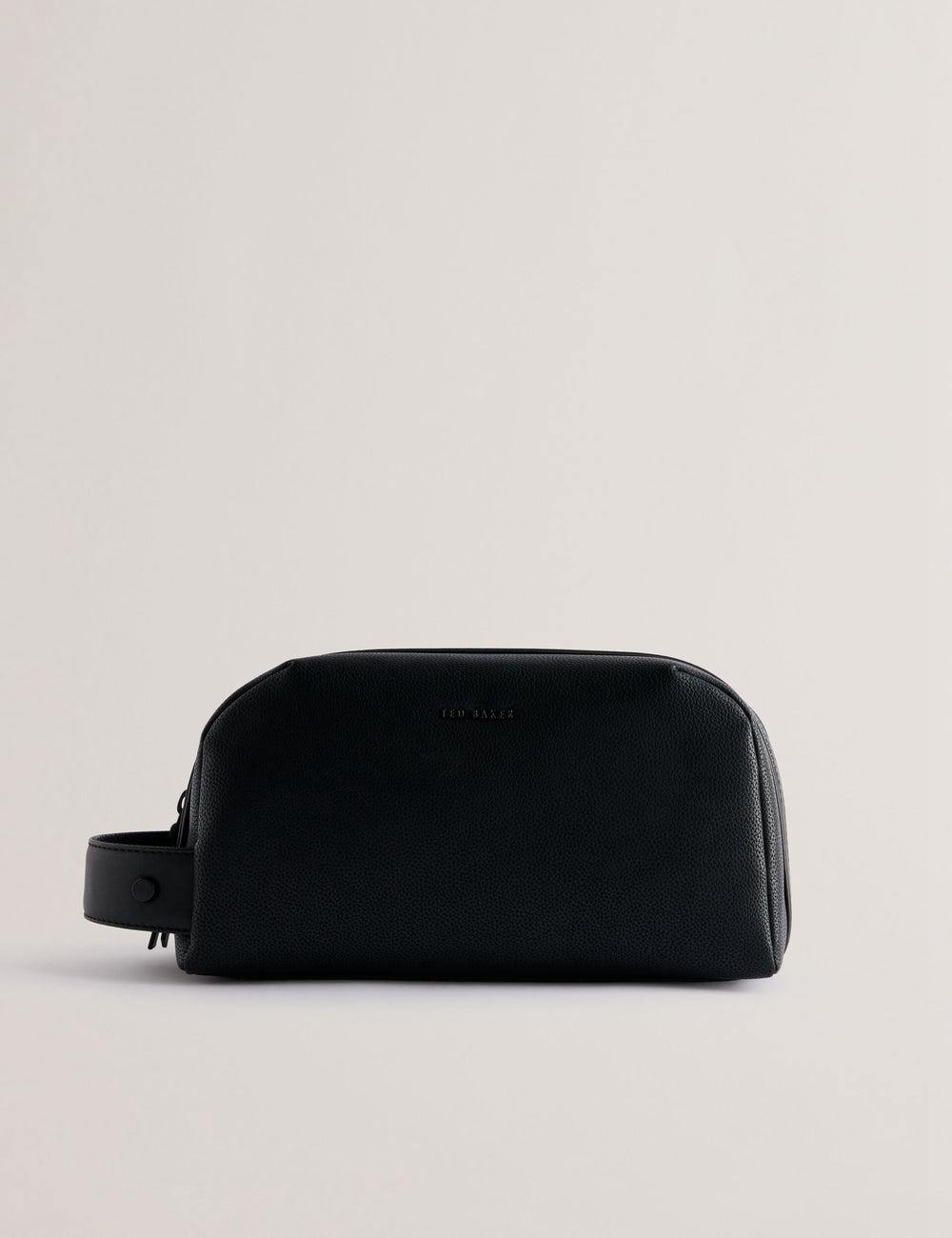 Black Ted Baker LANIIS - Grained Bonded Leather Men Wash Bags | Ireland  0593-BSTVP