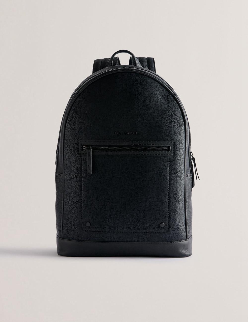 Black Ted Baker LANSEN - Textured Bonded Leather Men Backpacks | Ireland  3519-QNIAZ