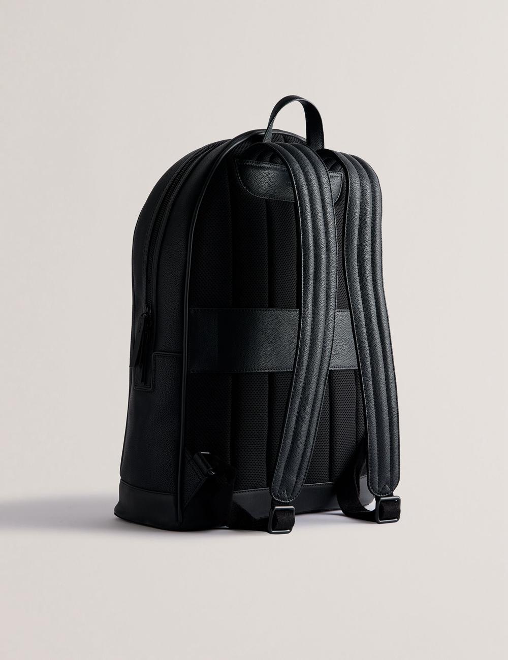 Black Ted Baker LANSEN - Textured Bonded Leather Men Backpacks | Ireland  3519-QNIAZ
