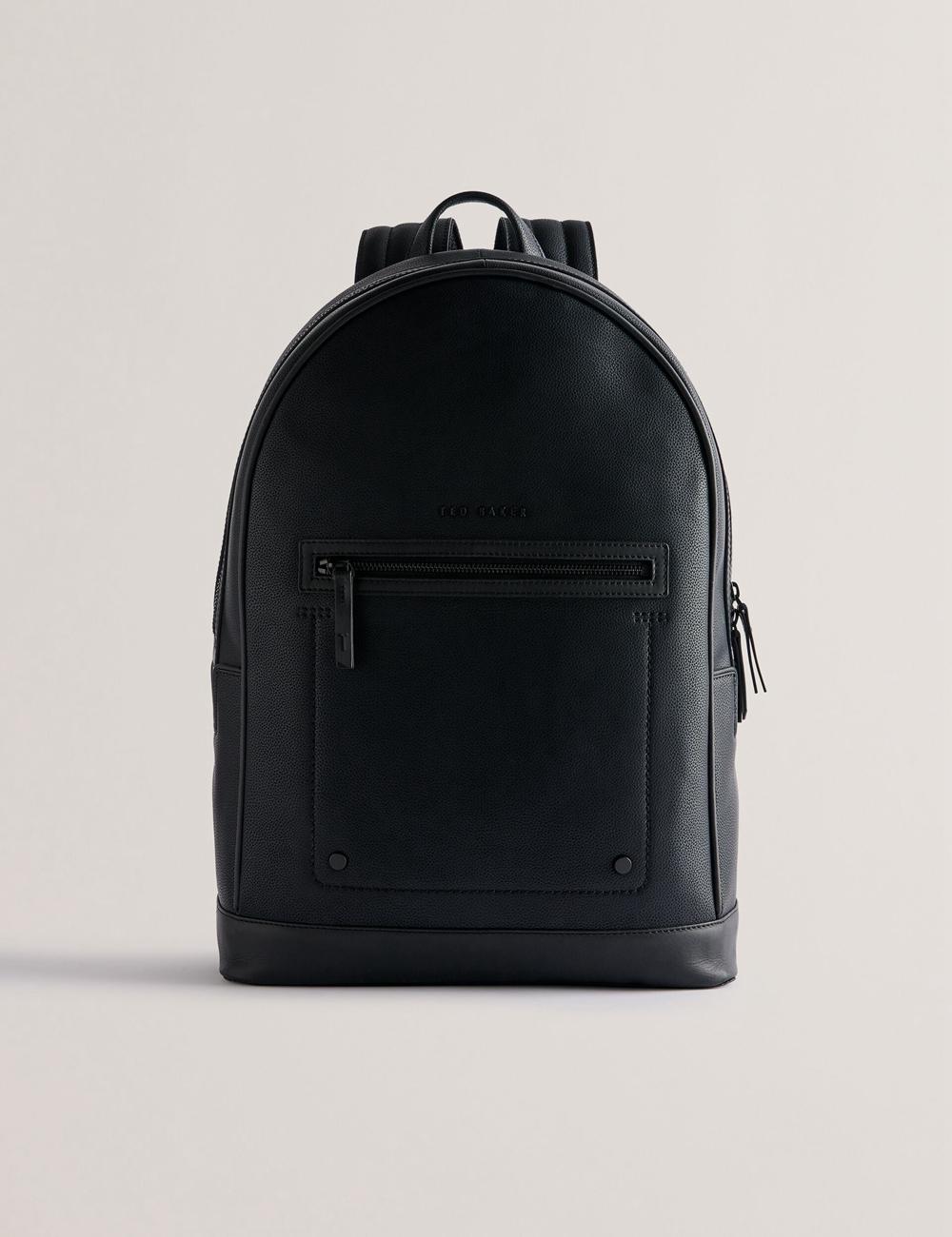 Black Ted Baker LANSEN - Textured Bonded Leather Men Backpacks | Ireland  3519-QNIAZ