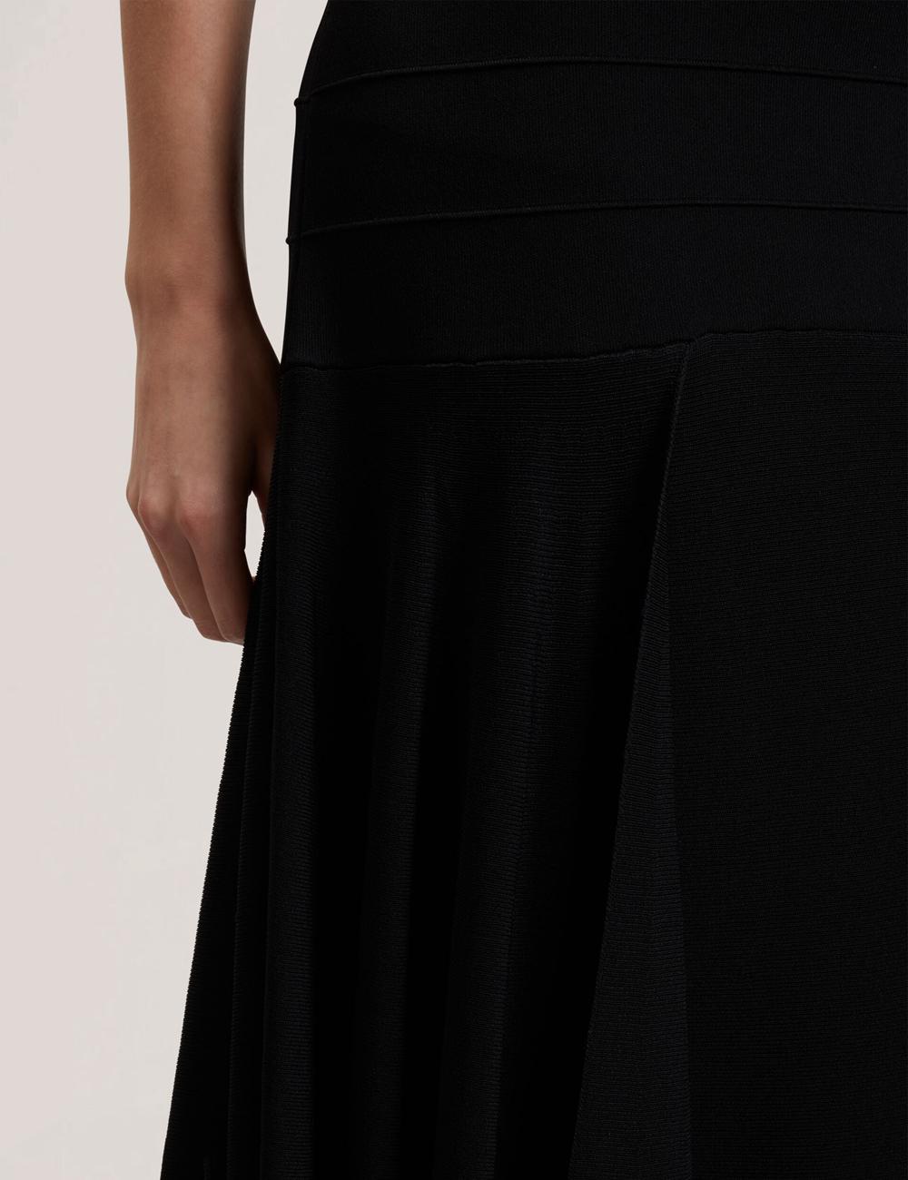 Black Ted Baker LAURRIE - Asymmetric Waterfall Hem Knitted Women Midi Skirts | Ireland  1457-ETYSK