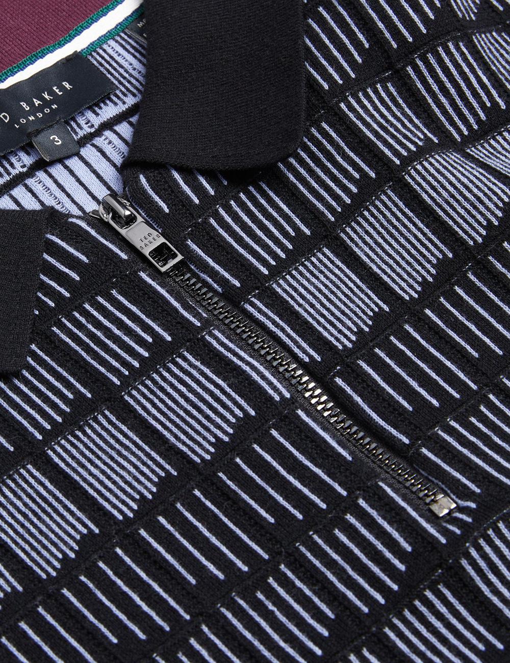 Black Ted Baker LEVERS - Ombre Jacquard Zip Neck Men Polos Shirts | Ireland  1834-KSTBD