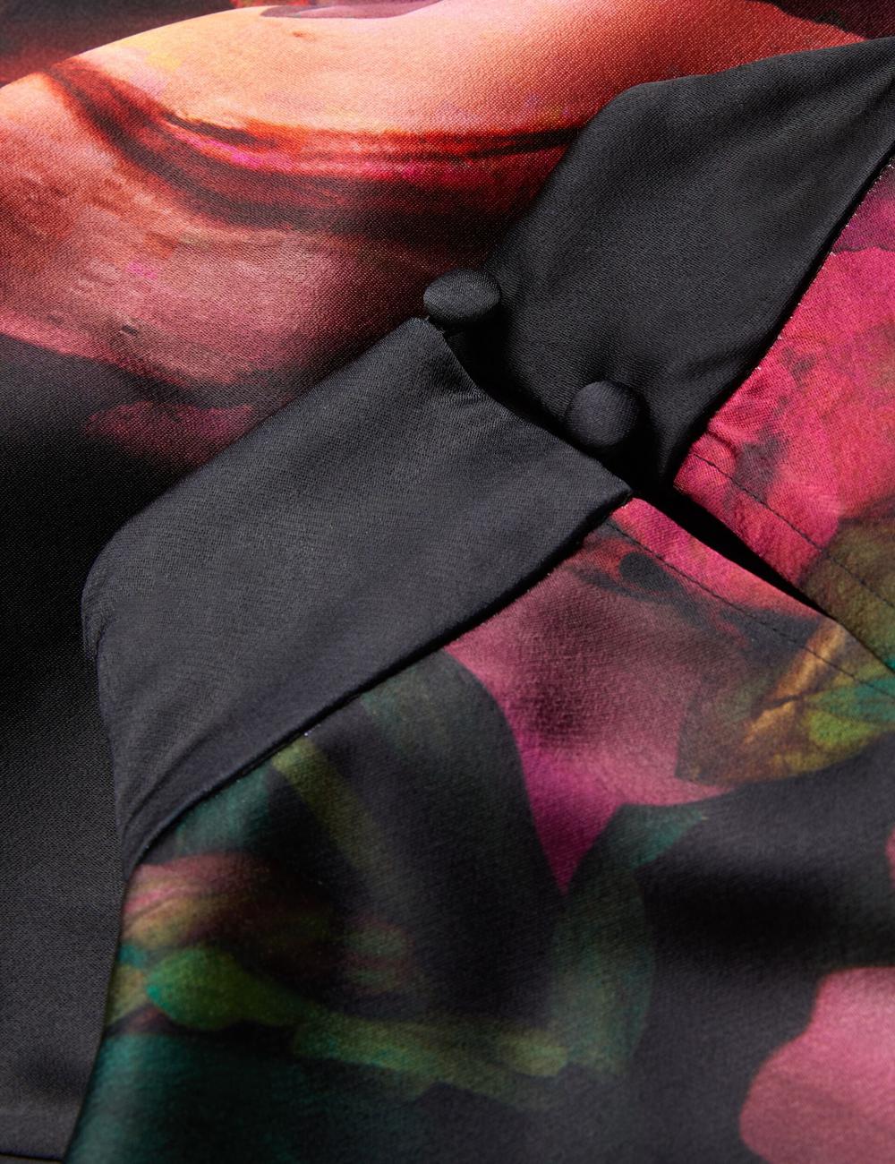 Black Ted Baker LOUSIOS - Printed Neck Wide Leg Women Jumpsuits | Ireland  7683-XMRHT