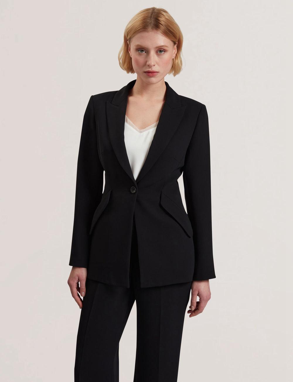Black Ted Baker MANABL - Slim Fit Single Breasted Tailored Blazer Women Jackets | Ireland  5768-CISYA