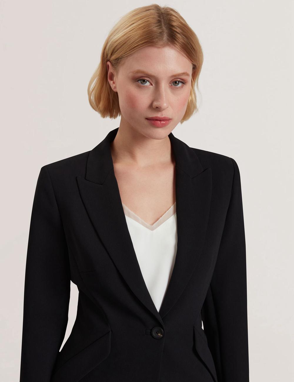 Black Ted Baker MANABL - Slim Fit Single Breasted Tailored Blazer Women Jackets | Ireland  5768-CISYA