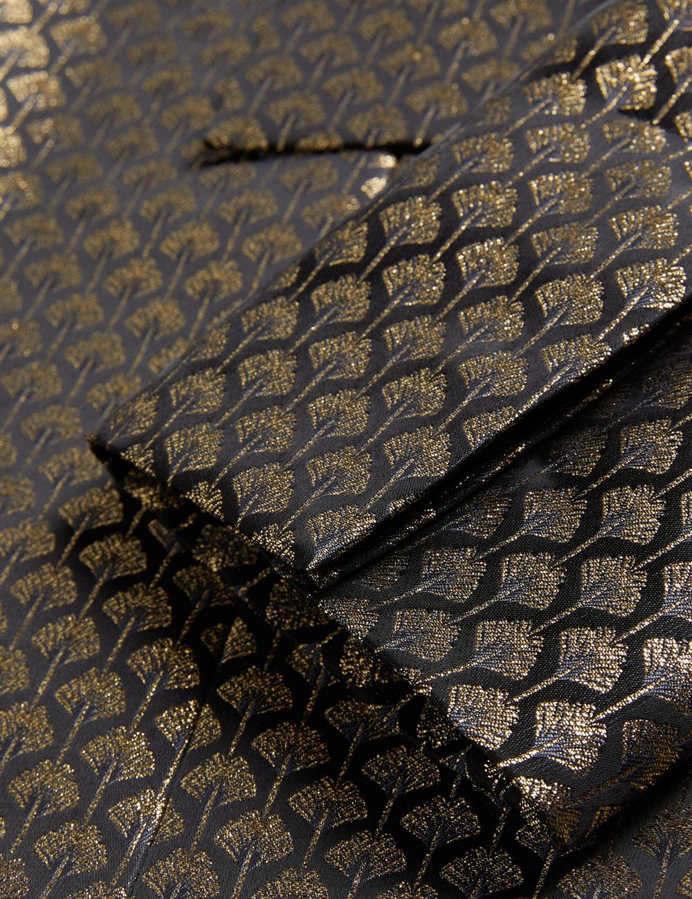 Black Ted Baker MANGU - Tailored Metallic Jacquard Fitted Women Blazers | Ireland  1258-ZMDXT