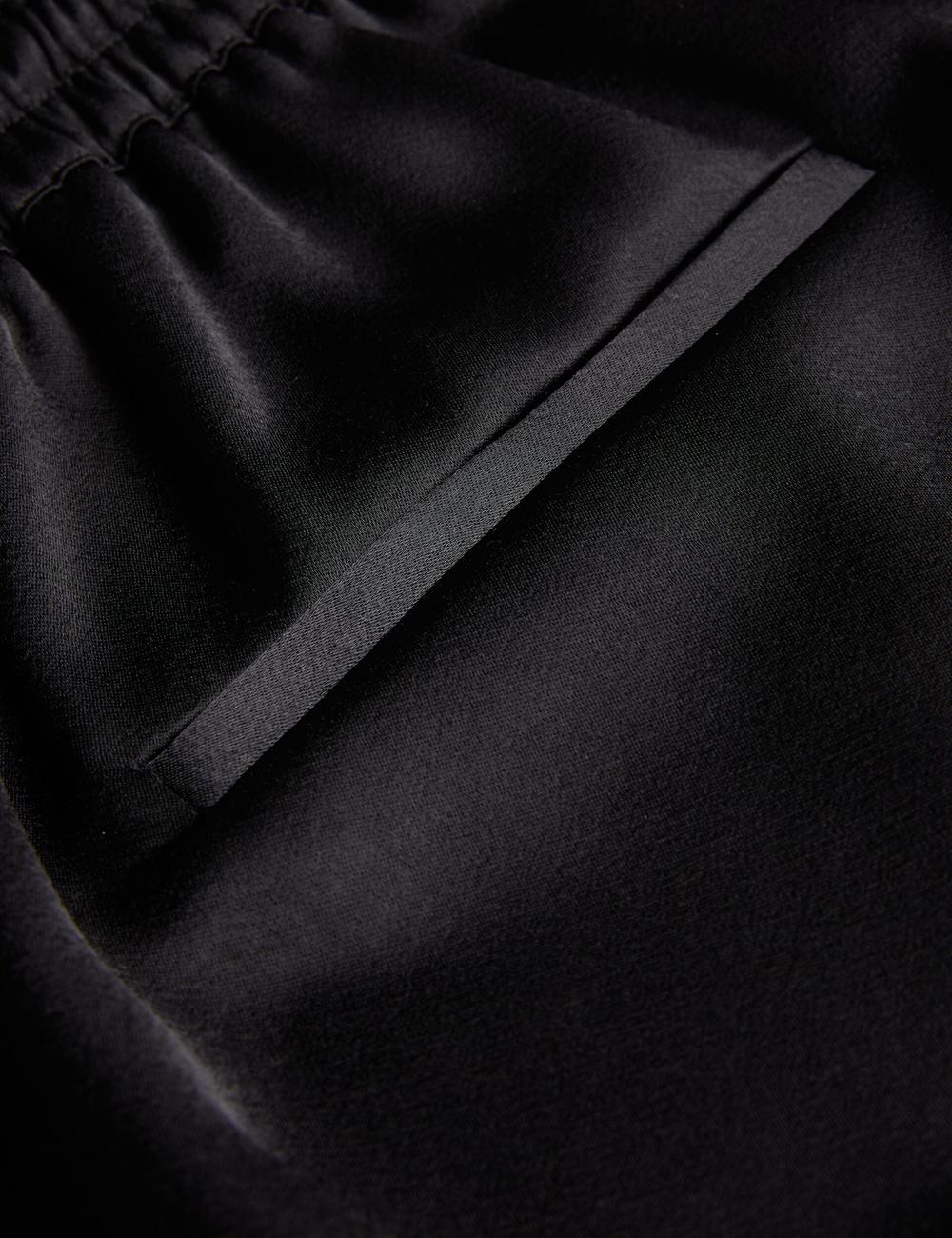 Black Ted Baker NATORI - Satin Elasticated Waist Tapered Women Joggers | Ireland  9283-ZONUT