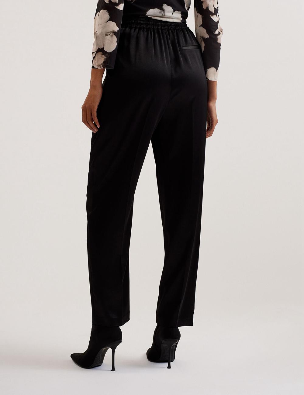 Black Ted Baker NATORI - Satin Elasticated Waist Tapered Women Joggers | Ireland  9283-ZONUT